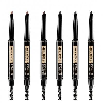 Miss Rose double head hard eyebrow pen waterproof and sweat proof automatic rotation eyebrow pen one eyebrow pen one brush