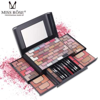 Fashion Makeup Set Shimmer Matte Eyeshadow Palette Blusher Powder Foundation Lipstick Eyebrow pencil Makeup Kit With mirror